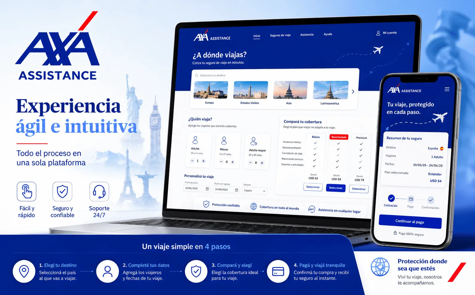 AXA ASSISTANCE VIAJES - Plataforma B2C seguros de viaje — Galería 1