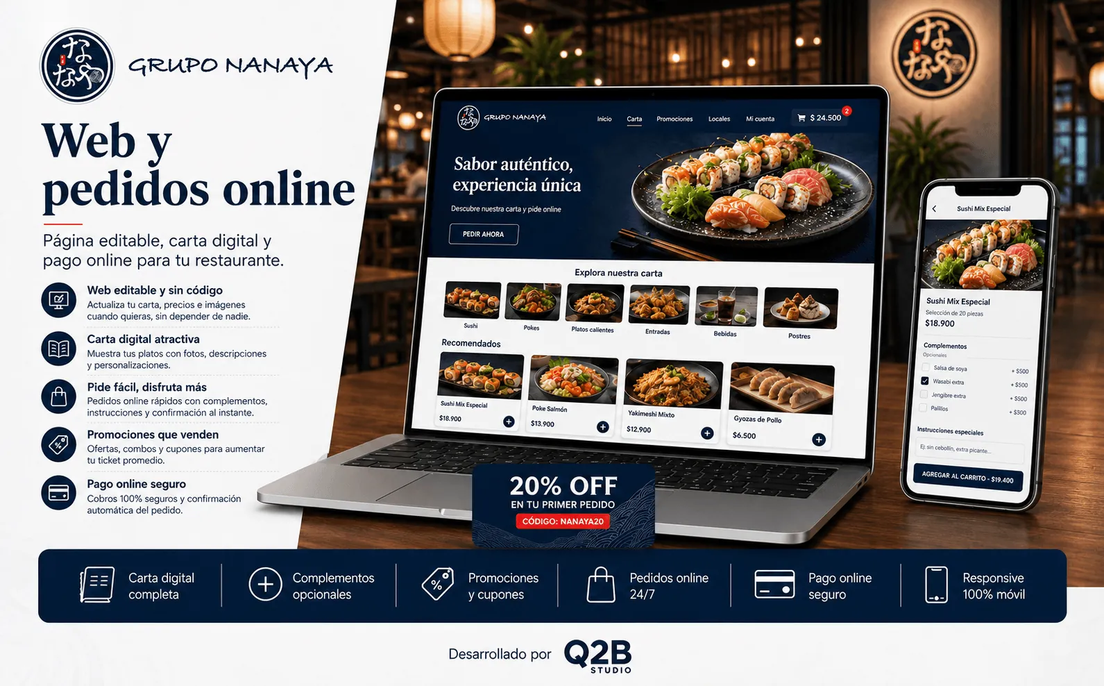 Grupo Nanaya — Ecosistema digital para pedidos online y gestión de locales — Galeria 2