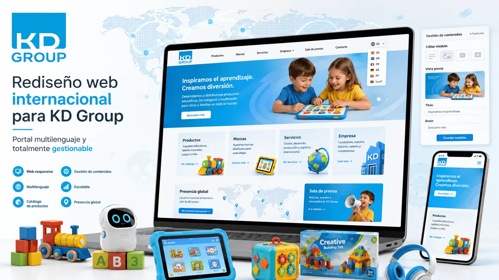 KD Group — Rediseño del portal corporativo internacional