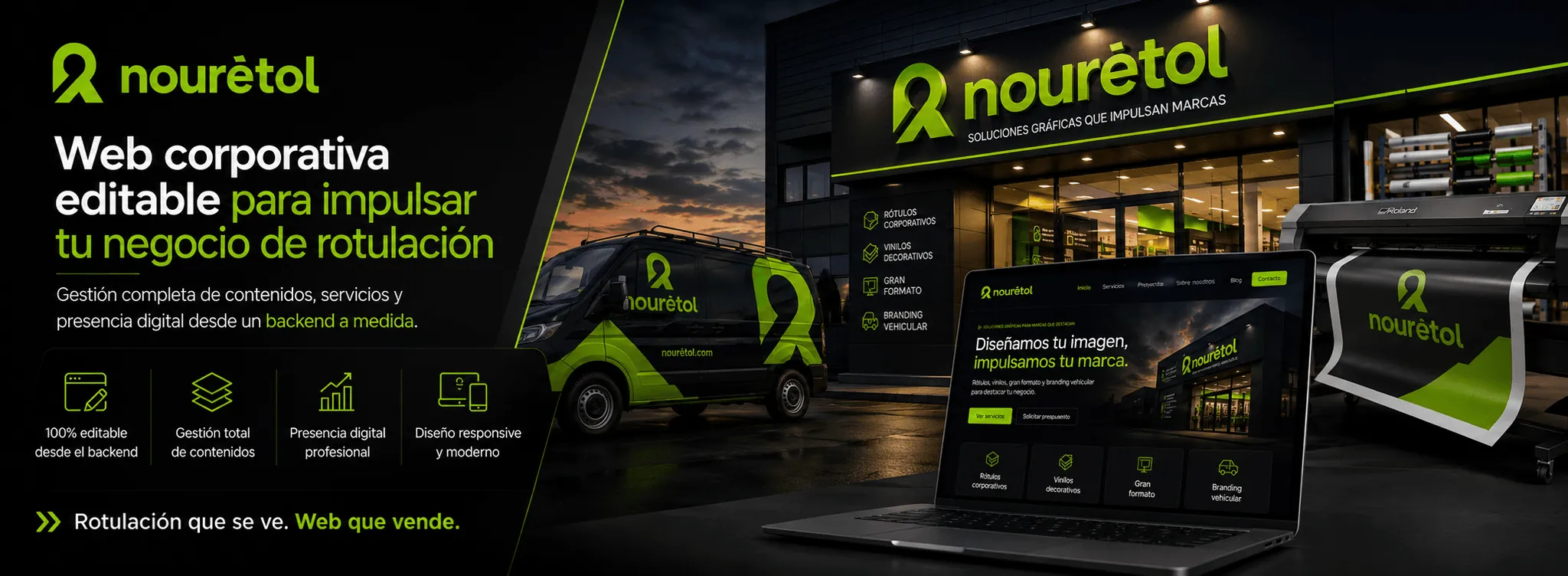 Nouretol — Web corporativa totalmente gestionable para una empresa de rotulación — Galería
