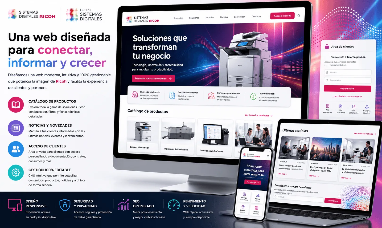 Sistemas Catalunya - Web corporativa, catálogo digital y área privada de clientes