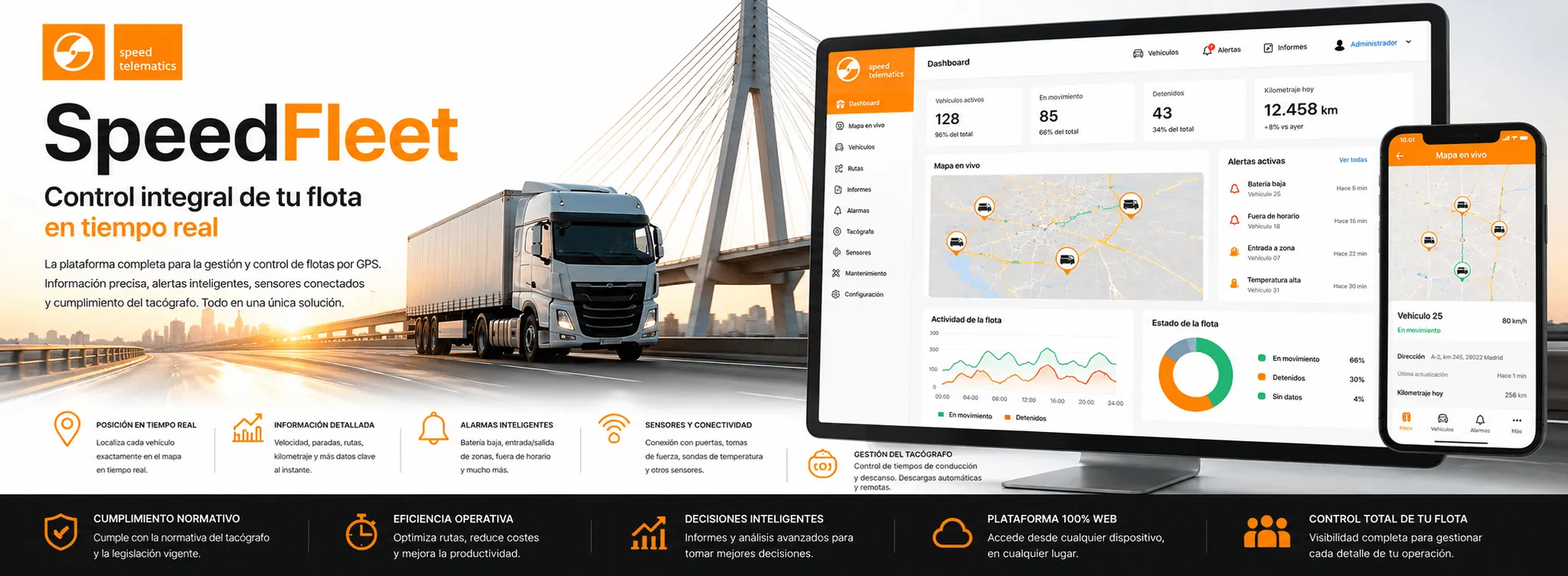 SpeedFleet — Plataforma integral para la gestión y control de flotas en tiempo real — Galería