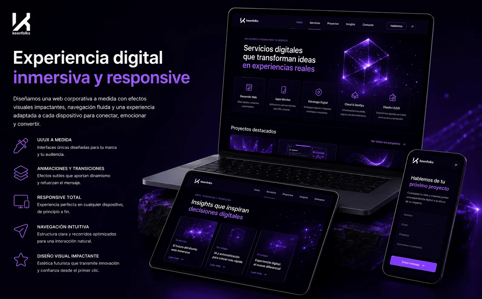 The Keenfolks — Web corporativa futurista, editable y orientada a innovación — Galeria 1