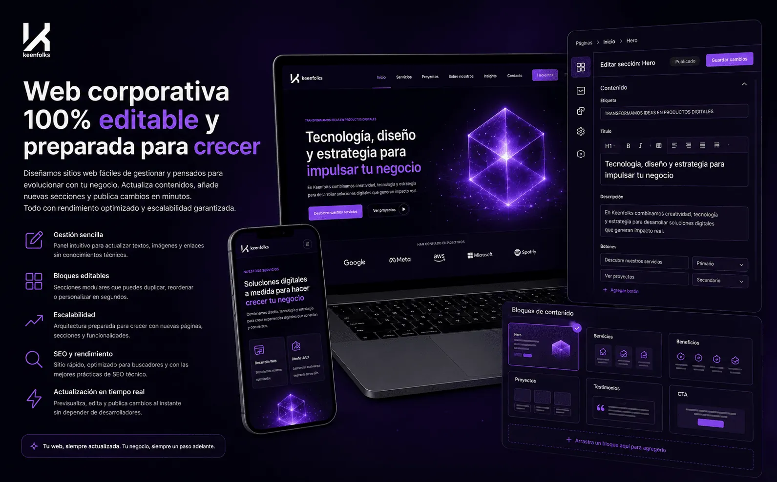 The Keenfolks — Web corporativa futurista, editable y orientada a innovación — Galeria 2