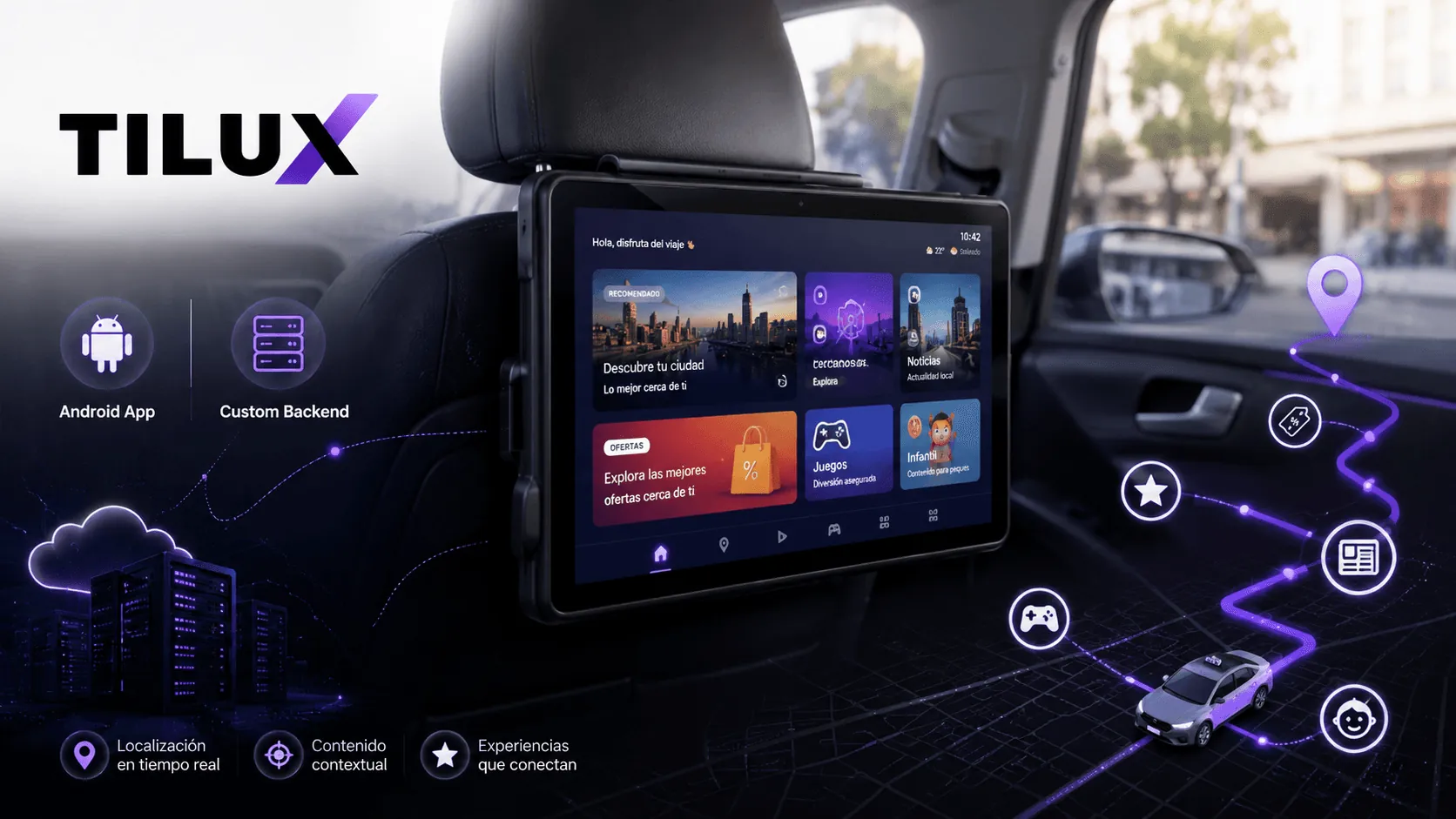 TILUX — Plataforma Android para entretenimiento, publicidad contextual e interacción en taxis