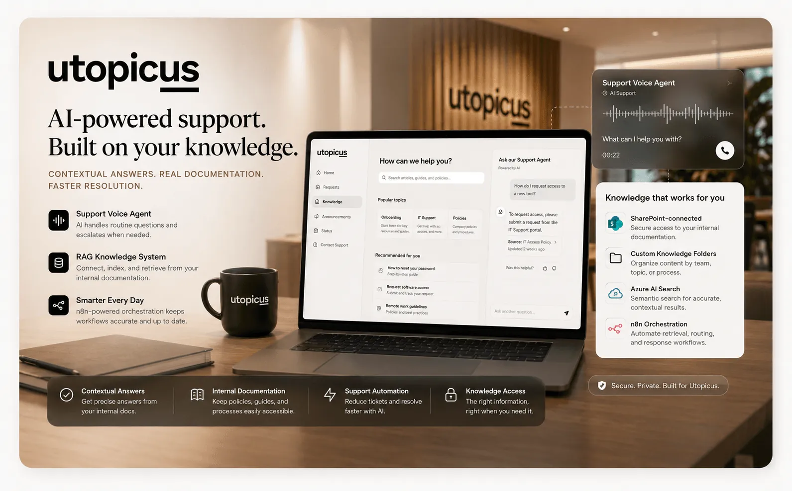 Utopicus — Intranet corporativa y agentes de voz con IA conectados al conocimiento interno — Gallery 2