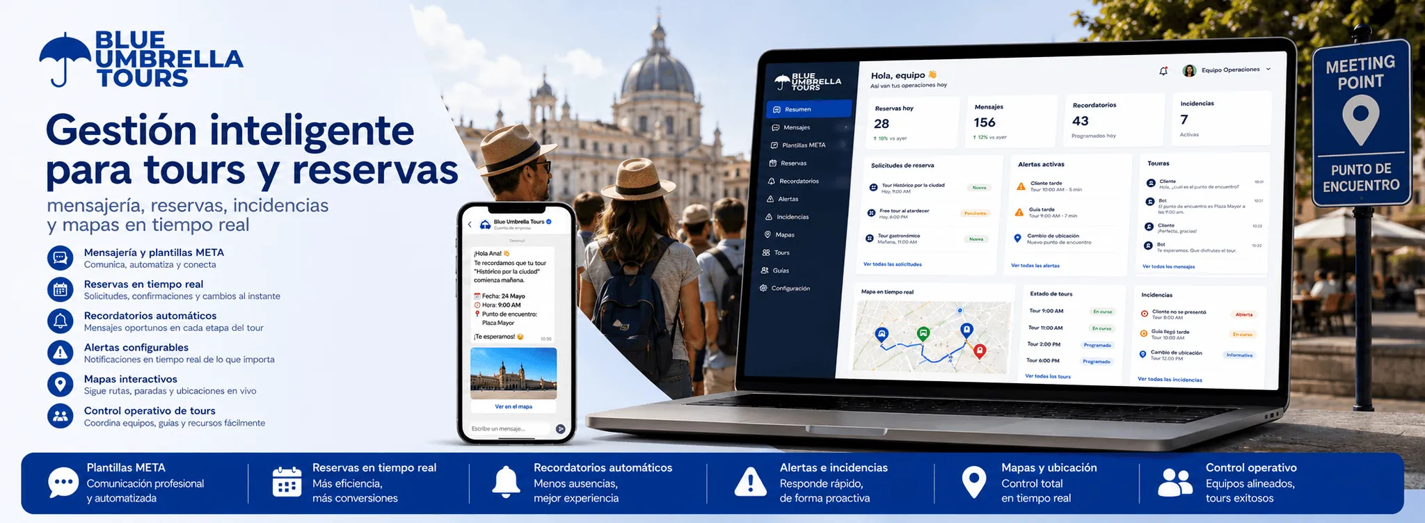Blue Umbrella Tours — Plataforma de gestión inteligente para tours, reservas, mensajería e incidencias — Gallery