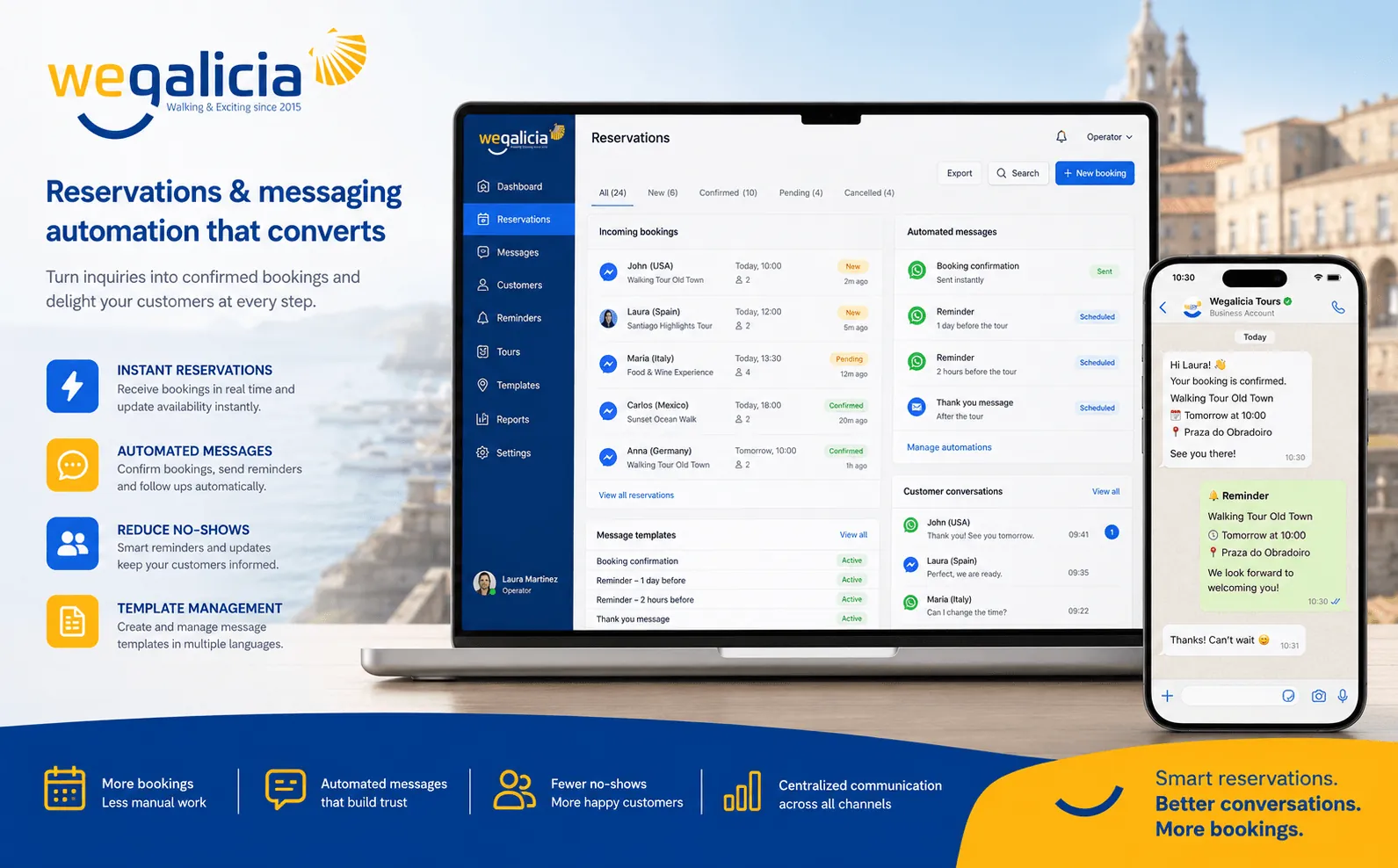 WeGalicia Tours LLC — Plataforma de gestión inteligente para tours, reservas, mensajería e incidencias — Galeria 1