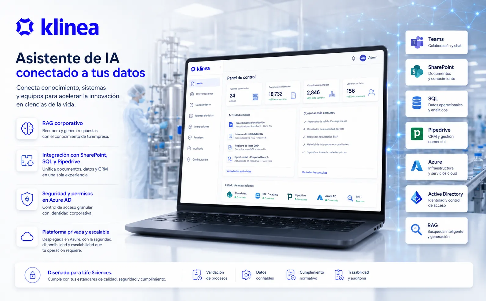 Klinea — Ecosistema privado de inteligencia artificial conectado al conocimiento empresarial — Galería 1