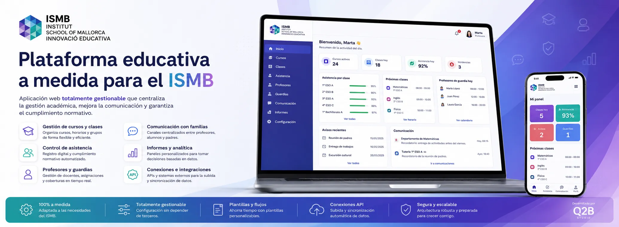 ISMB — Plataforma educativa a medida para la gestión académica, la asistencia y la comunicación — Gallery