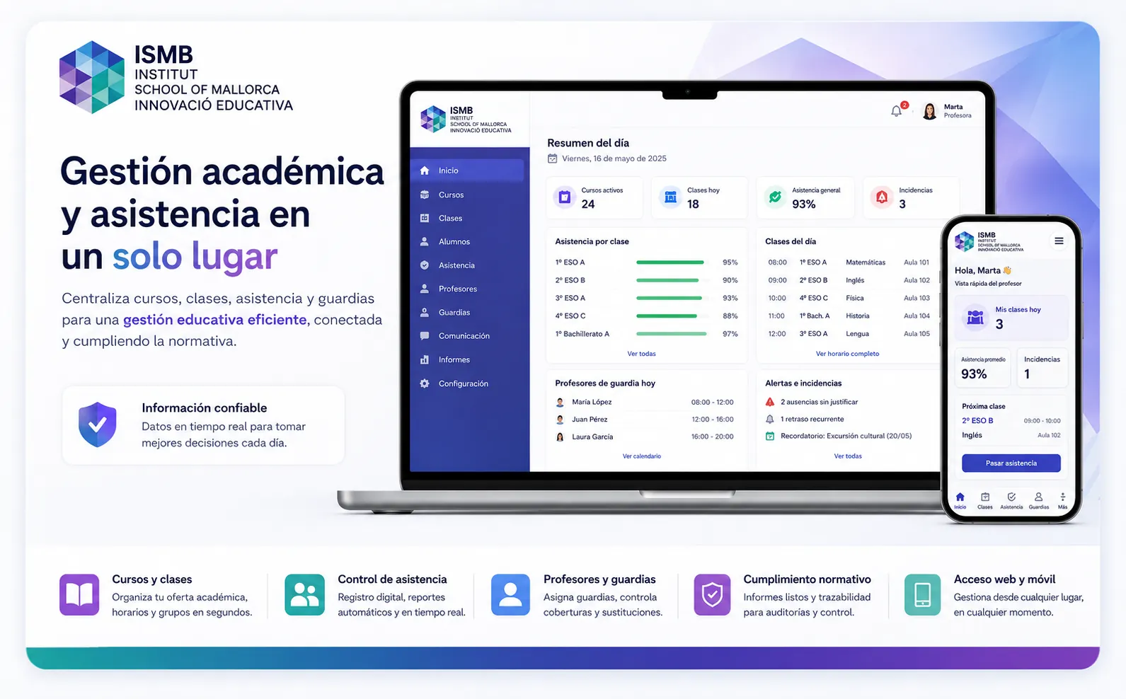 ISMB — Plataforma educativa a medida para la gestión académica, la asistencia y la comunicación — Gallery 1